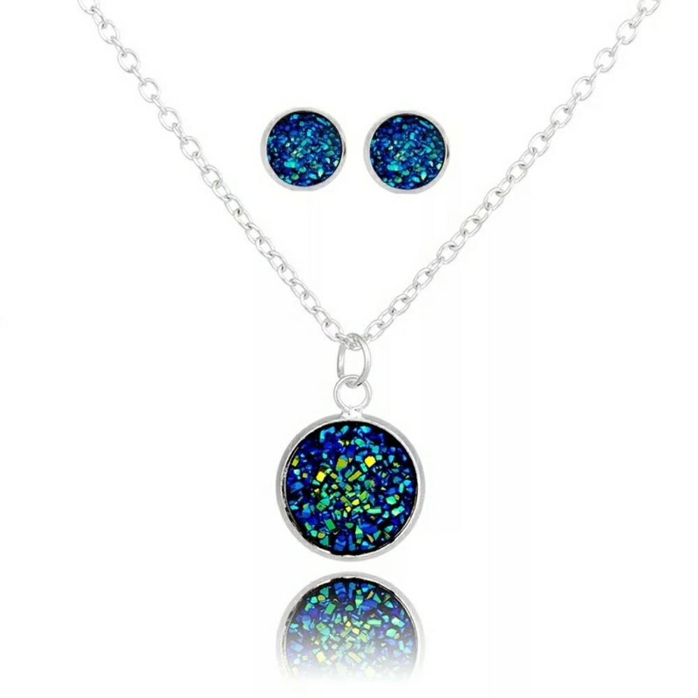 3/$25 Druzy Necklace and Earring Set